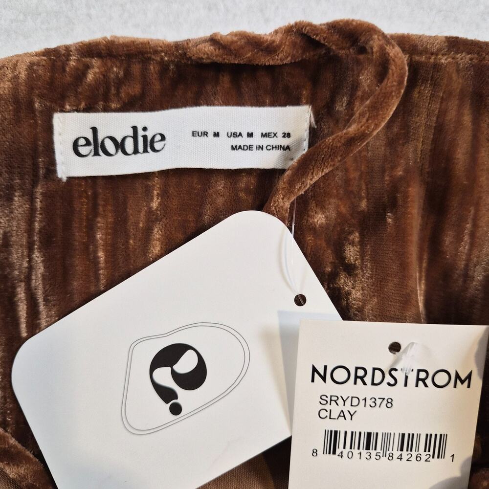 NWT Elodie Velvet Sleevless Mini Dress Clay Brown V-Neck Size Medium Juniors - Picture 6 of 12